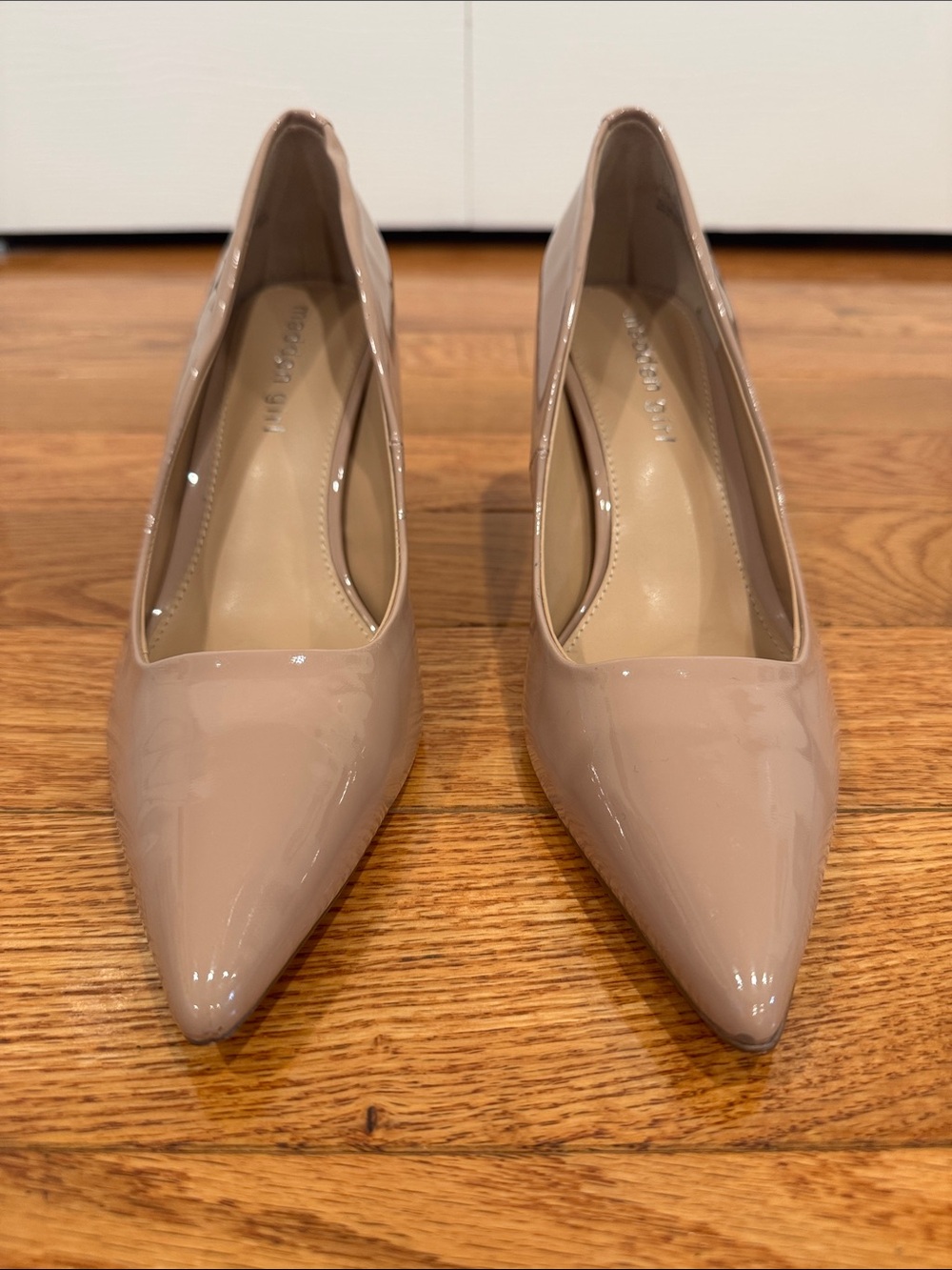 Madden Girl Tan Pointed-Toe Heels (Size 7.5)